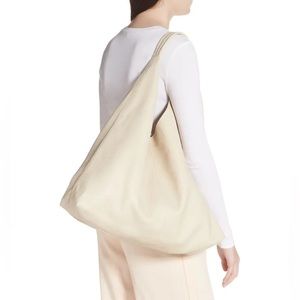 NWOT KURT GEIGER LONDON Violet Leather Hobo Tote Bag Cream